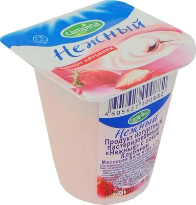Йогуртный продукт CAMPINA "Нежный" с соком клубники 100 г 1.2%