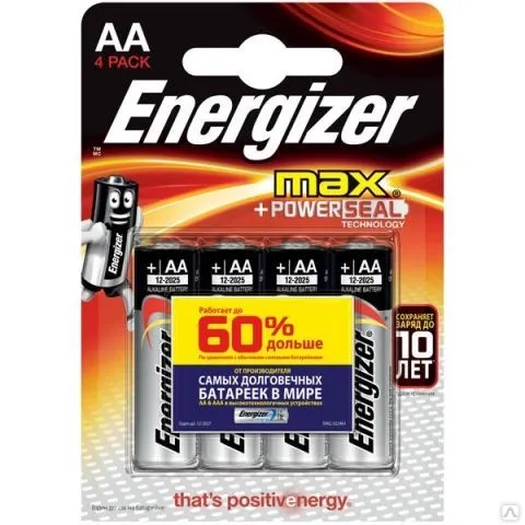 Батарейка AA Energizer LR6 Max (4-BL) (58267) 4шт.