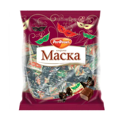 Конфеты РОТ ФРОНТ "Маска" глазированные шоколадной глазурью 250 г