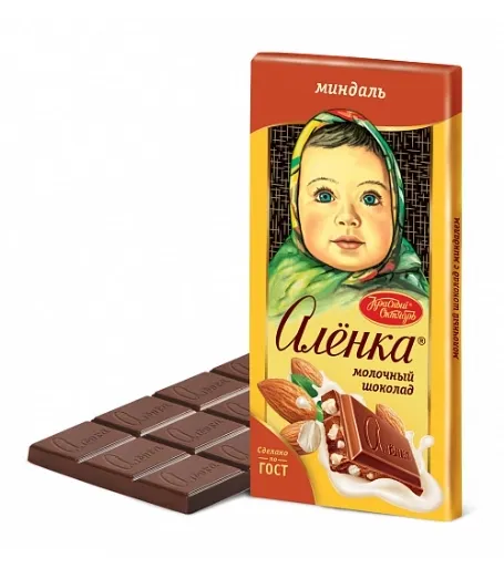 Шоколад КРАСНЫЙ ОКТЯБРЬ "Аленка" молочный с миндалем 75 г