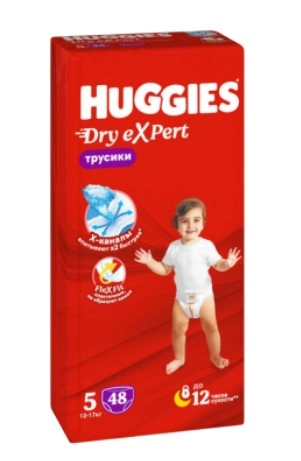 HUGGIES Dry Expert Подгузники-трусики размер 5 (12-17 кг) упаковка 48