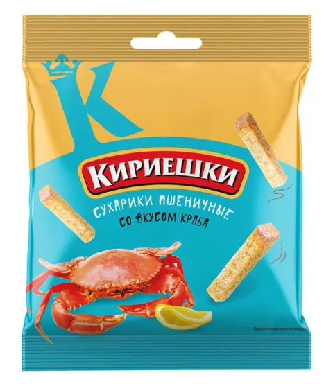 Сухарики КИРИЕШКИ пшеничные  краб 40 г