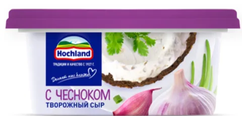 Сыр творожный HOCHLAND с чесноком 140 г