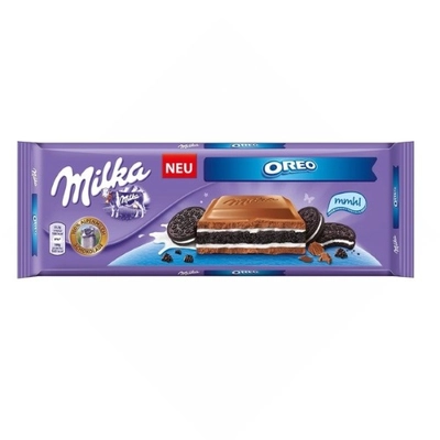 Шоколад MILKA "Oreo" молочный с ванильной начинкой  и печеньем 300 г