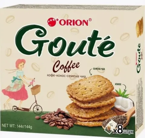Печенье ORION "Goute  coffee"  затяжное 144 г