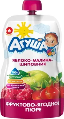 Агуша Пюре яблоко-малина-шиповник 6+ мес. уп. 90 г