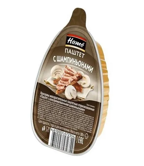 Паштет HAME с шампиньонами из свиной печени 105 г