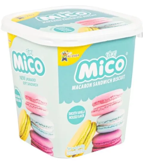 Печенье TINY MICO "Macaron"  со вкусом ванильного мусса 88 г