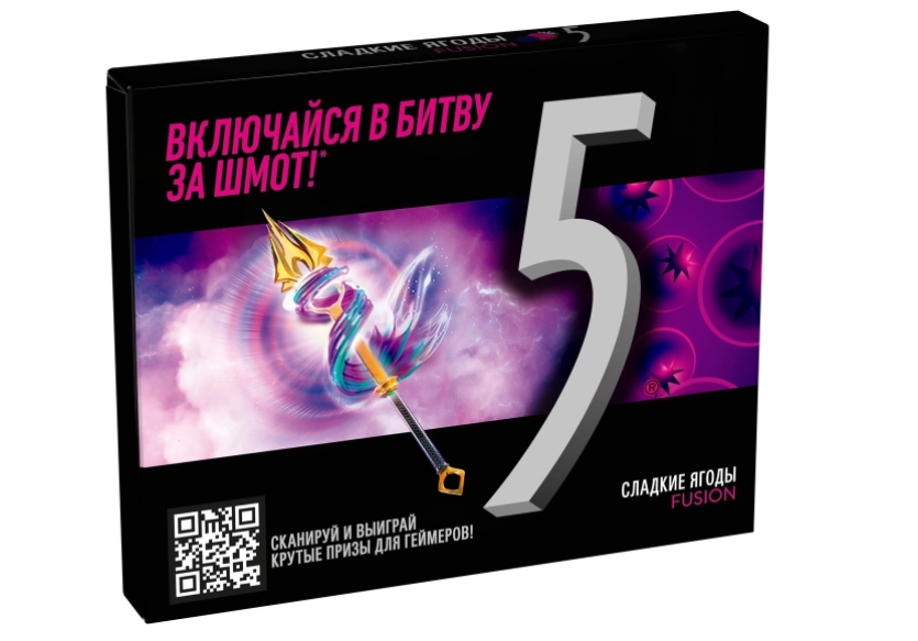 Жевательная резинка WRIGLEY'S "5 Fusion" сладкие ягоды, 6 пластинок 15,6 г