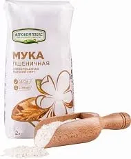 Мука АГРОКОМПЛЕКС хлебопекарная высший сорт 2 кг Мука АГРОКОМПЛЕКС хлебопекарная высший сорт 2 кг