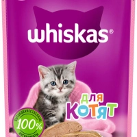 Корм для кошек WHISKAS паштет с курицей для котят 75 г