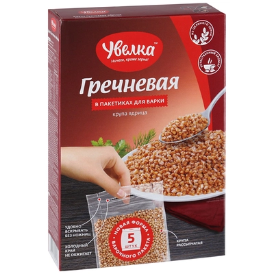 Крупа УВЕЛКА гречневая в пакетиках 5х80г