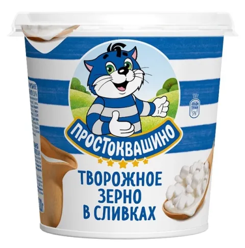 Творожный продукт ПРОСТОКВАШИНО творожное зерно в сливках 320 г 5%