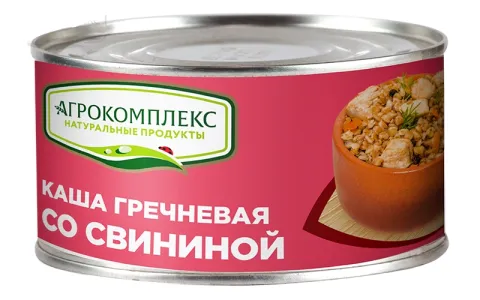 Каша АГРОКОМПЛЕКС гречневая со свининой 325 г
