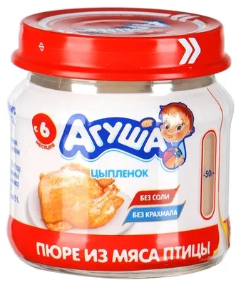 Агуша Пюре цыпленок 6+ мес. бан. 80г