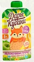 Дары Кубани Пюре фруктовое яблоко-банан с печеньем 6+мес. дой пак 80 г