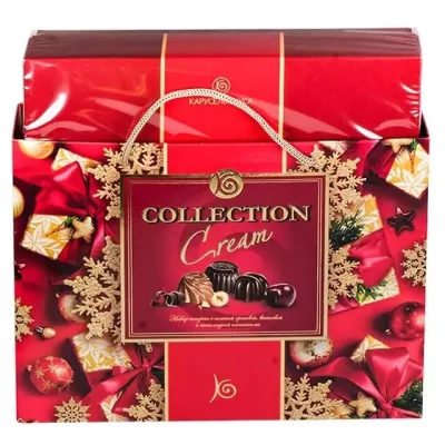 Конфеты КАРУСЕЛЬ ВКУСА "Collection" с кремовыми начинками с шоколадным, вишневым и ореховым вкусами 180 г
