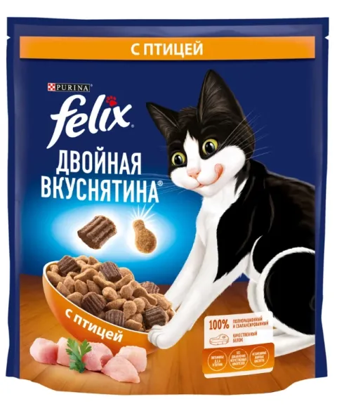 PURINA Felix "Двойная Вкуснятина" с птицей 600 г