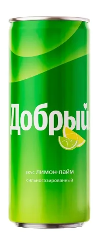 Напиток ДОБРЫЙ "Лимон-лайм" сильногазированный 0.33 л ж/б