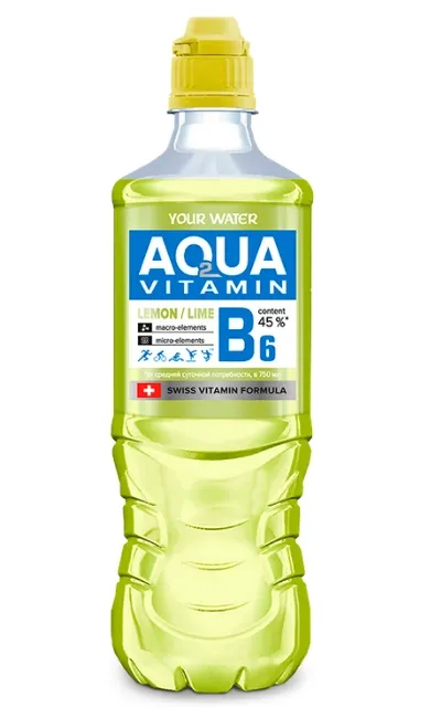 Напиток YOUR WATER "Аква витамин" негазированный с ароматом лимона и лайма и витамином  В6 750 мл