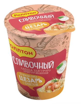 Лапша РОЛЛТОН со вкусом соуса "Цезарь с креветкой" 70 г