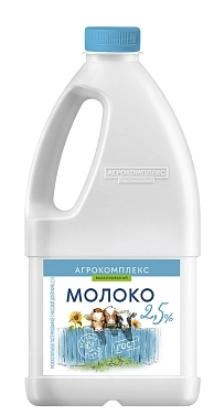 Молоко АГРОКОМПЛЕКС пастеризованное 2,5% 1,4 л канистра