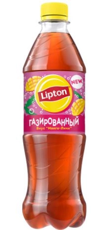 Холодный чай ЛИПТОН "Тропический" черный со вкусом манго и личи газированный 500 мл