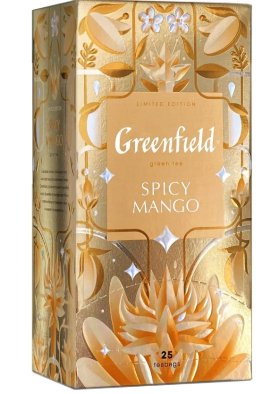 Чай зеленый GREENFIELD "Spicy Mango"  25х1,5г