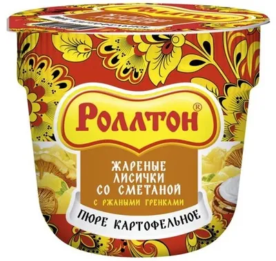 Пюре картофельное быстрого приготовления РОЛЛТОН Пюре картофельное быстрого приготовления РОЛЛТОН "Жареные лисички со сметаной" с ржаными гренками 40 г