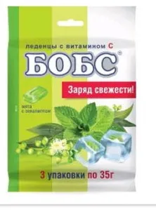 Карамель леденцовая БОБС мята с эвкалиптом с витамином С 105 г