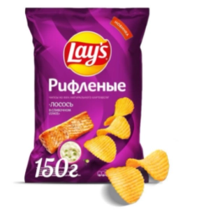 Чипсы LAY'S "Лосось в сливочном соусе" рифленые 140 г