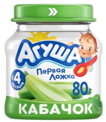 Агуша Пюре кабачок с 4 месяцев банка 80 г