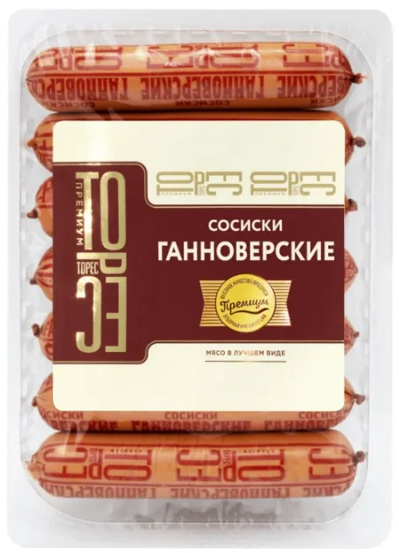 Сосиски ТОРЕС "Ганноверские" вареные 400 г