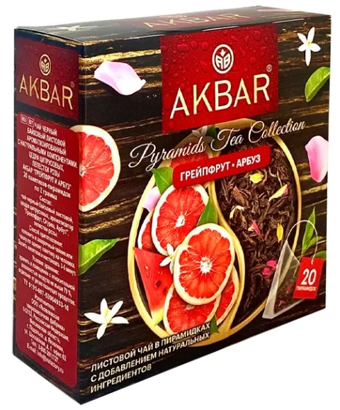 Чай черный AKBAR "Грейпфрут и арбуз" 20х2г