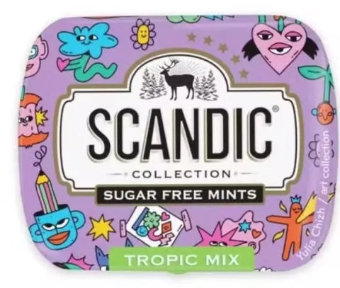 Драже SCANDIC "Тропический микс"  без сахара 14 г