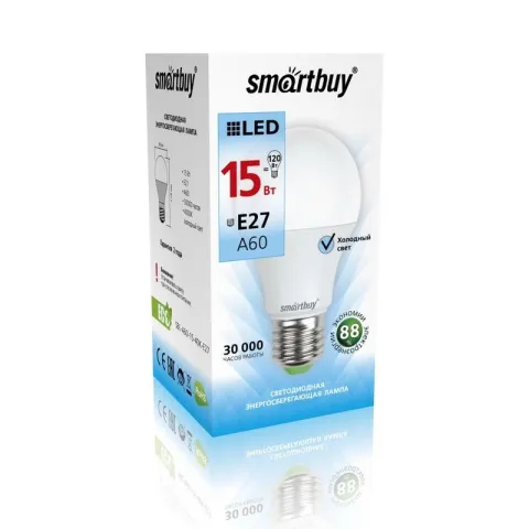 Лампа светодиодная SMARTBUY грушевидная 15Вт Е27 4000К 160-240В