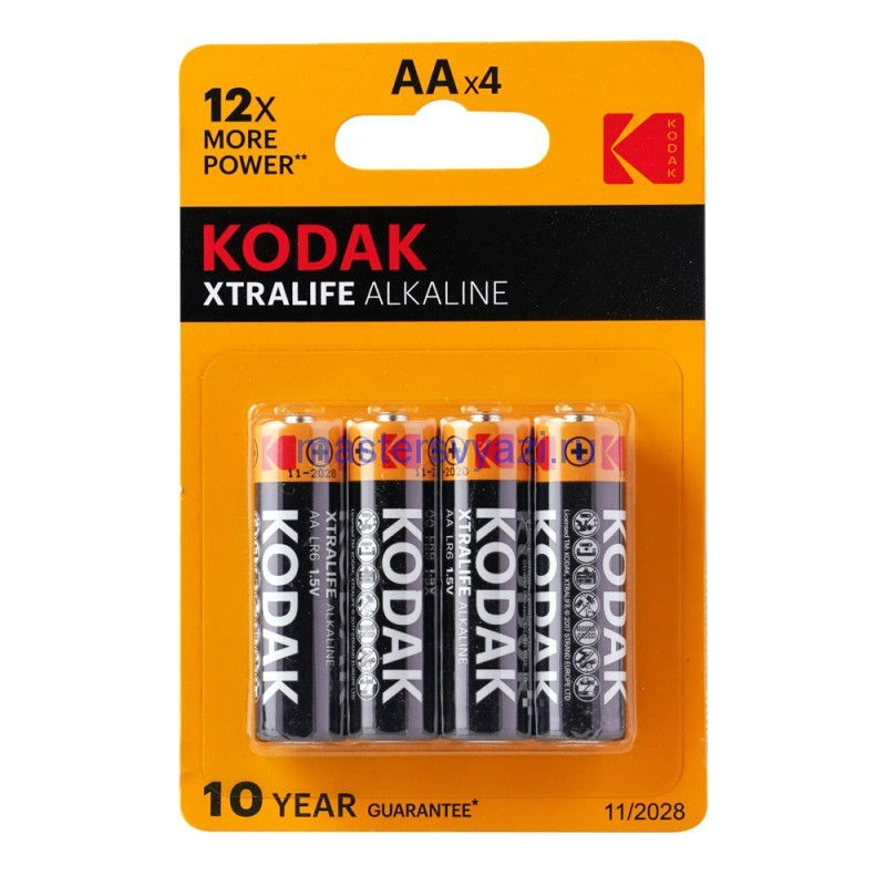Батарейка KODAK "Xtraline" LR6 АА щелочная 4 шт