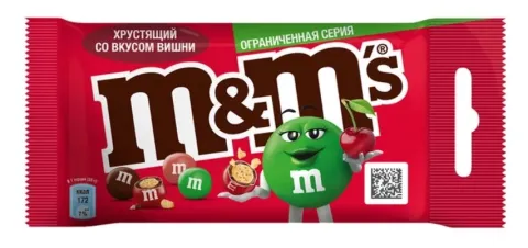 Драже M&M&rsquo;S "Хрустящий" со вкусом вишни в молочном шоколаде 36 г