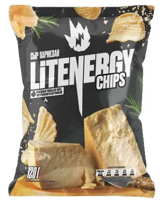 Чипсы LIT ENERGY CHIPS "Сыр Пармезан" рифленые 120 г