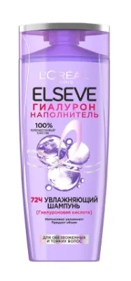 Шампунь L'OREAL "Elseve. Гиалурон Наполнитель"  для обезвоженных и тонких волос увлажняющий 400 мл