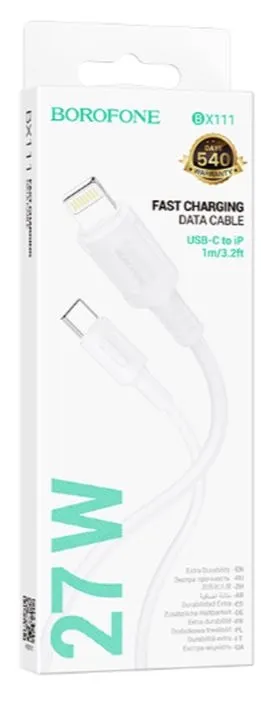 Кабель BOROFONE BX111  Type-C - Lightning 8pin  белый 1м