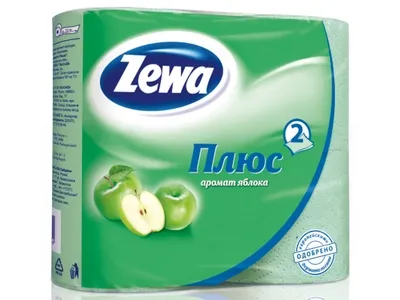 Бумага туалетная ZEWA Плюс 2х-слойная яблоко уп.4