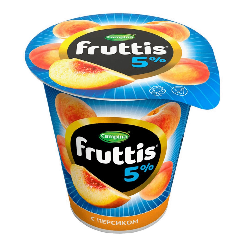 Йогуртный продукт FRUTTIS "Сливочное лакомство" персик 320 г 5%
