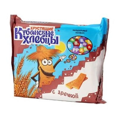 Хлебцы хрустящие "Кубанские хлебцы" с гречкой упаковка 100 г