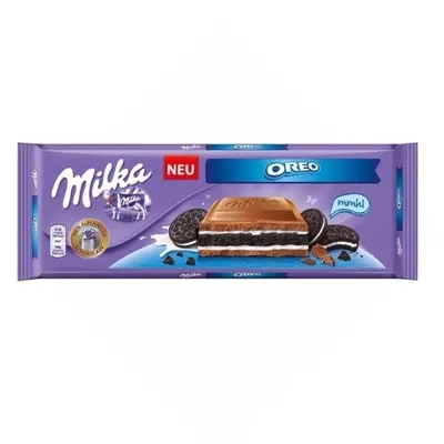 Шоколад MILKA "Oreo" молочный с ванильной начинкой  и печеньем 300 г