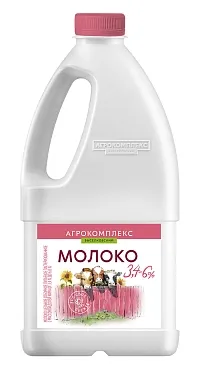 Молоко АГРОКОМПЛЕКС цельное отборное 3,4 -6%  1,4л канистра