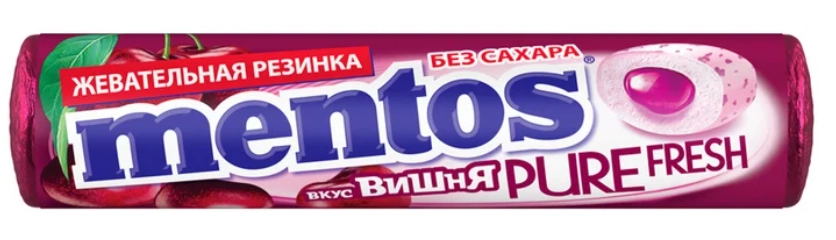 Жевательная резинка MENTOS "Pure Fresh" со вкусом вишни 15.5 г