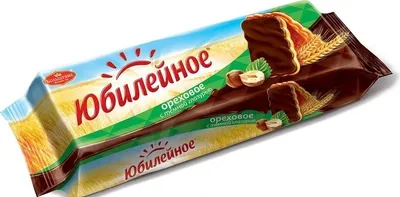 Печенье ЮБИЛЕЙНОЕ ореховое с темной глазурью 116 г