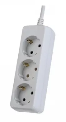 Удлинитель PERFEO "Powermate" PF-PE-3/3,0-W 10А 2200Вт 3 м белый трехместный с заземлением