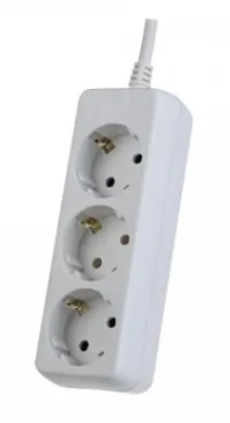 Удлинитель PERFEO "Powermate" PF-PE-3/3,0-W 10А 2200Вт 3 м белый трехместный без заземления